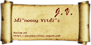 Jánossy Vitéz névjegykártya